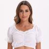 New Women's White Ding Dong Suit Oktoberfest Clothing Top Short Sleeve Shirt