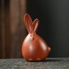 Cute Little Rabbit Sculpture Tea Pet Ornaments Purple Clay Tea Set Decoration Boutique Handmade Tea Figurine Decor Crafts