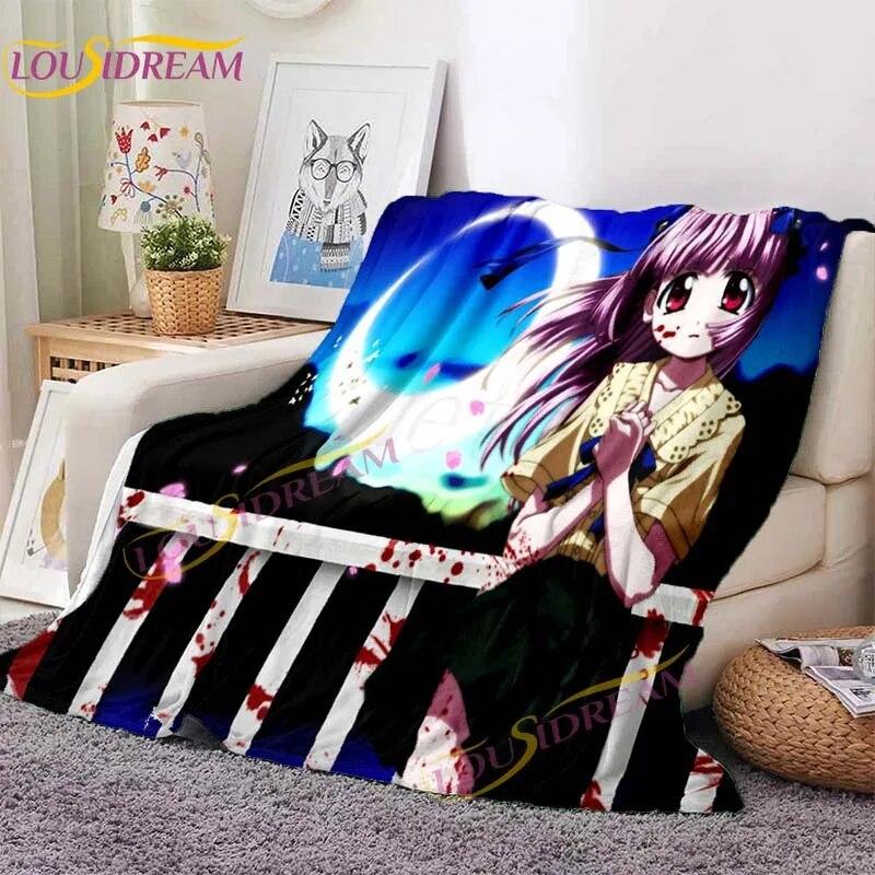 Anime Blanket Elfen Lied Blanket Cartoon Printed Blanket Cover Flannel Blanket Bed Sofa Living Room Blanket Home Decor Fans Gift