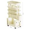 Mobile Bookshelf Cart Storage Trolley on Wheel Multipurpose Rolling Bookcase