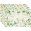 Spring & Summer Floral Linen Placemats – Heat-Resistant Fabric Table Mats for Home & Restaurant