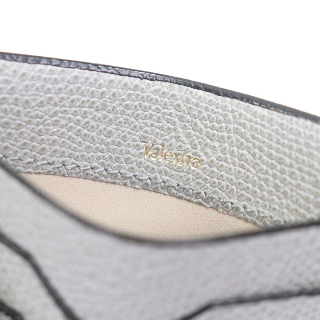 Pristine Valextra Card Case Leather pass case gray Cowhide mens V8L77 Used