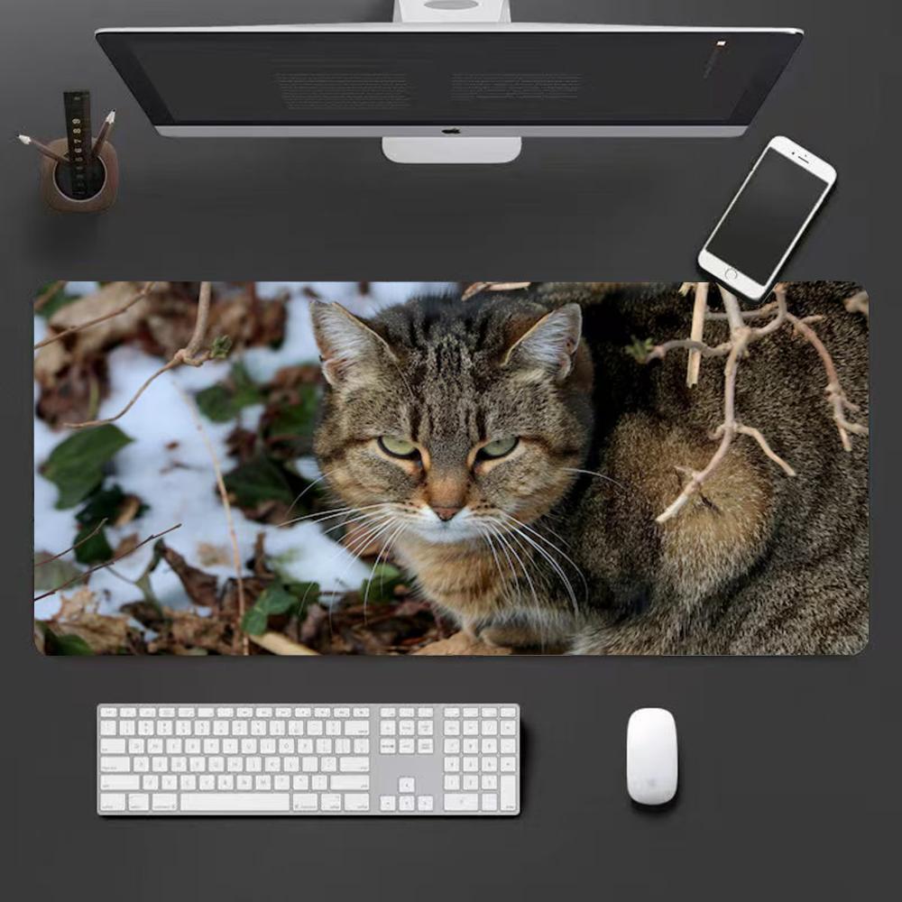Wildkatze Mauspads großes Tastatur-Maus-Schreibtischpad rutschfeste Gummi-Gaming-Mauspad Laptop-Maus-Teppich