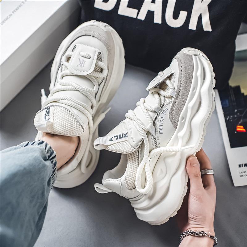 Xuheng Men's Summer Mesh Sneakers: Breathable, Thick Sole, Height-Enhancing, Non-Slip, Stylish for Leisure and Running