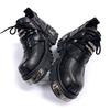 Niche retro rock shoes, dark punk metal, niche low-top thick-soled small leather shoes, the same for men and women