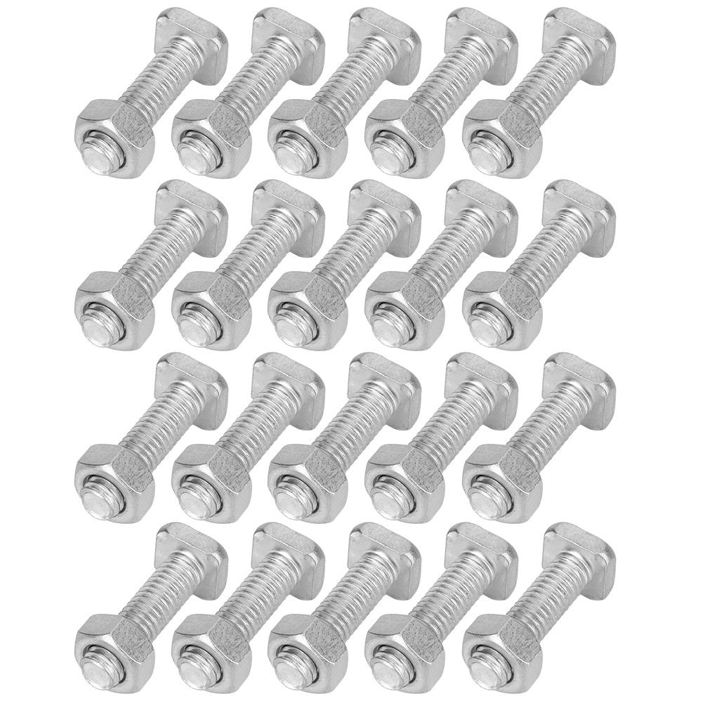 20 Set 22mm M6x22 Bolts and M6 Nut Aluminium Nuts & Bolts Set Tool Accessory for Greenhouse
