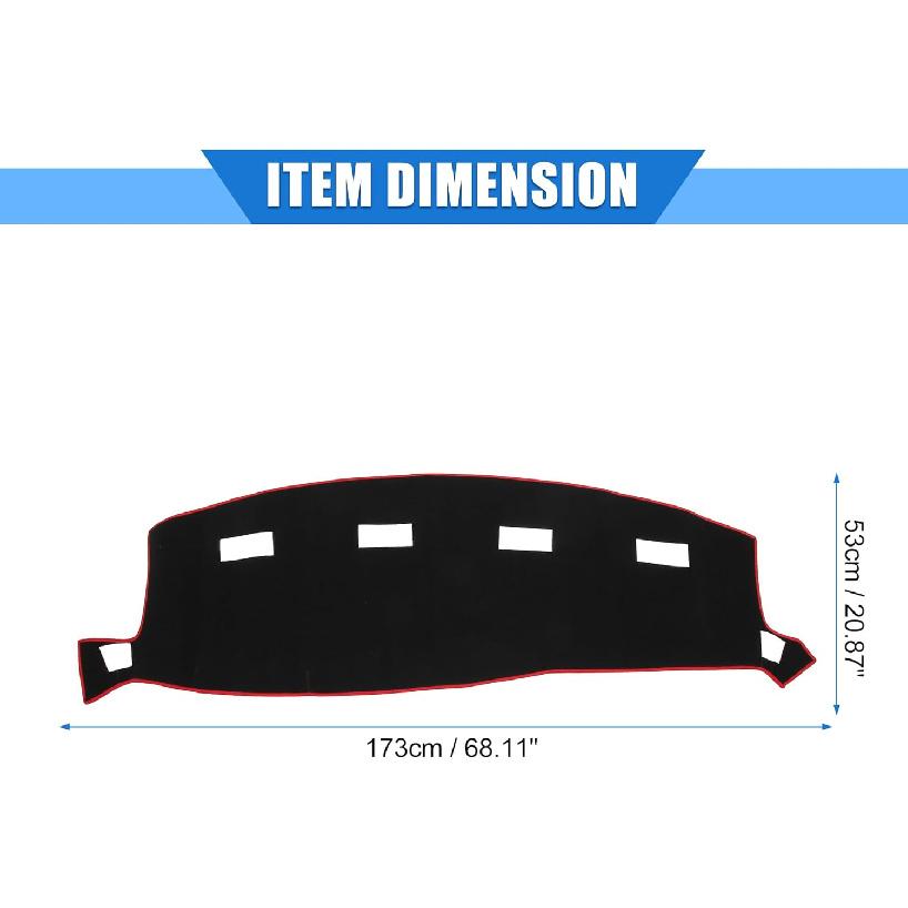 Car Dashboard Cover Compatible for Dodge for Ram 2002-2005, Protective Polyester Red Center Console Interior Trim Dash Cover Mat Pad