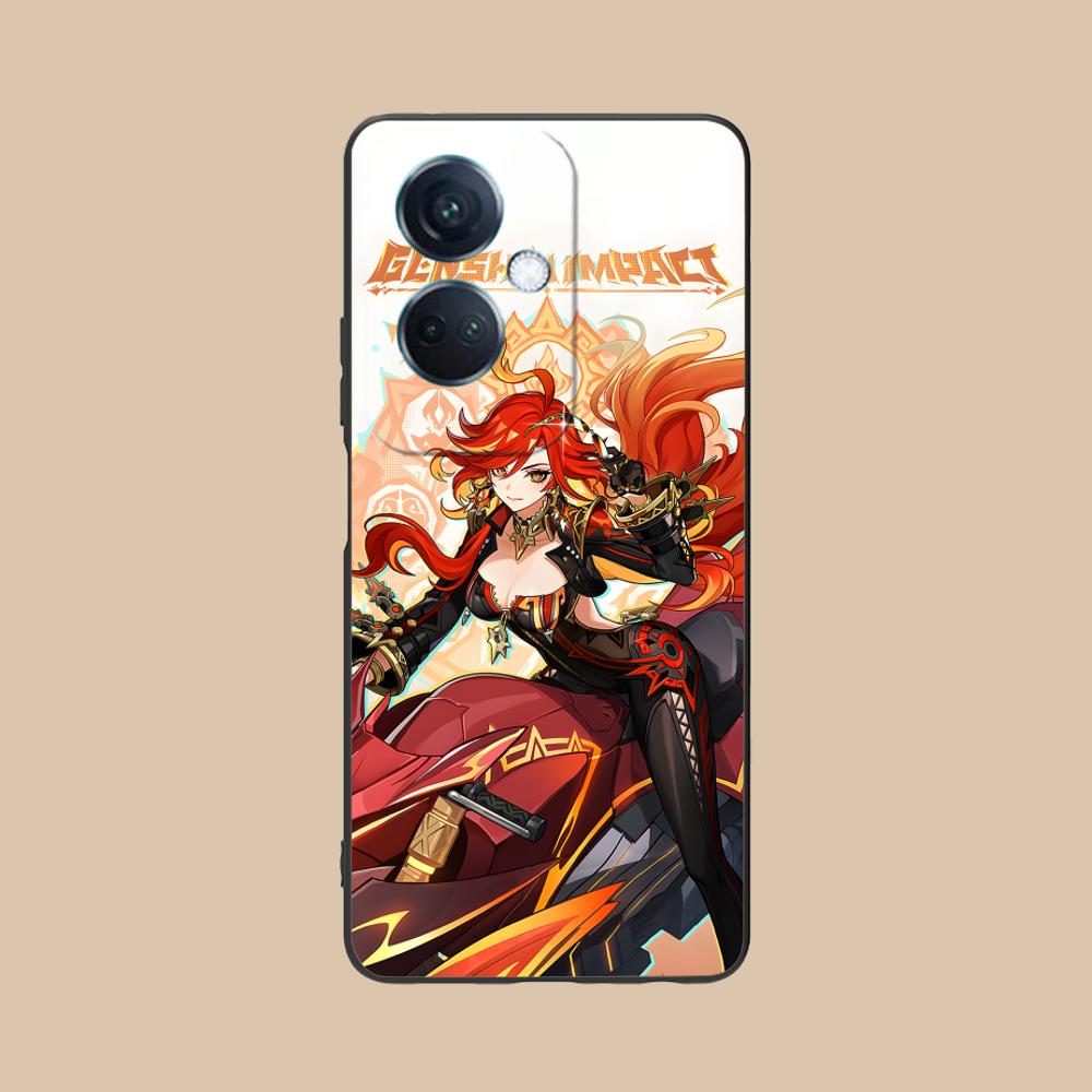 Game GI Mavuika Matte TPU Mobile Phone Case for OPPO Reno 14 13 12 11 10 9 8 7 6 5 F T Pro 5G Colorful Printing Cover