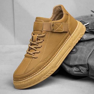Italienische Neue Herren Echtleder Freizeitschuhe Dicke Sohle Langlebige Herren Arbeitskleidungsschuhe Outdoor Hochwertige Bergsteigerschuhe
