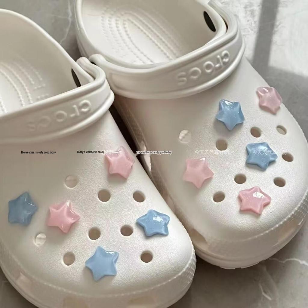 Xiaohongshu Style Blue Seashell and Starfish Shoe Decorations