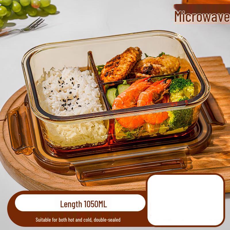 Retro Amber Glass Food Storage Container