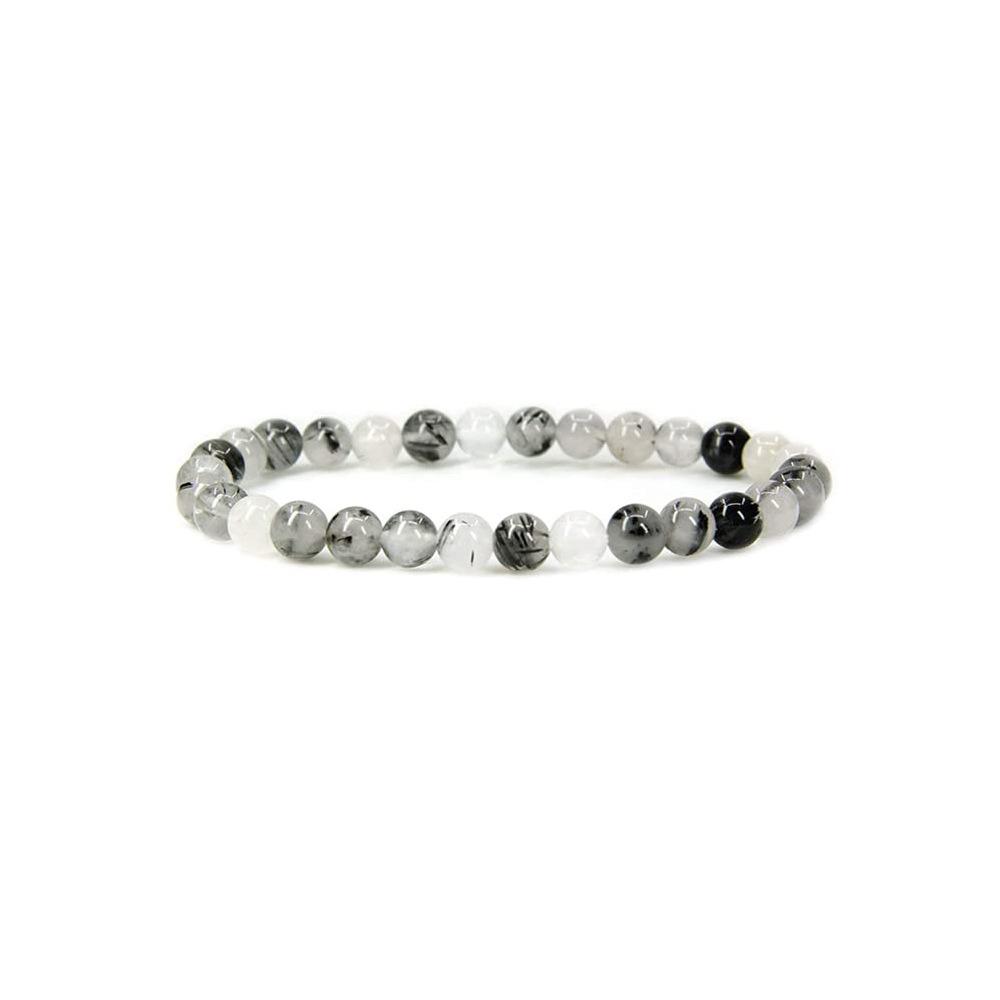 6mm Stone Bead Bracelet for Men and Women, Healing Crystal Stone Round Bead Bracelet Set, Elastic Energy Bracelet
