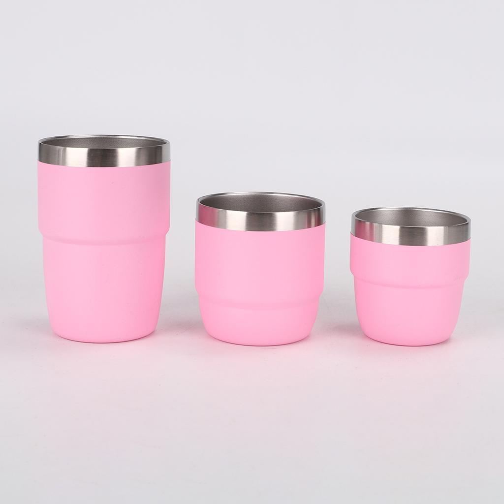 2PC 6/8oz Stainless Steel Thermos Cup Multi-color Portable Ice Cup Mini Double-layer Insulated Coffee mug With Lid water bottle
