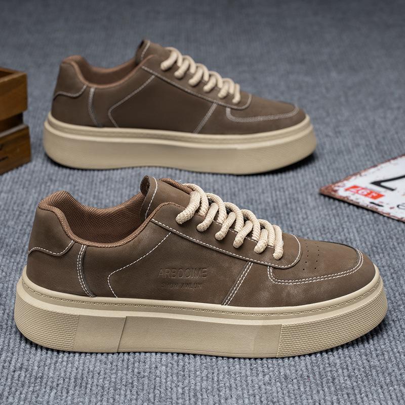 Spring and Summer Men's Shoes New Breathable Shoes Men's Trendy Versatile Platform Black Sports Shoes Casual Board Shoes Trendy Shoes