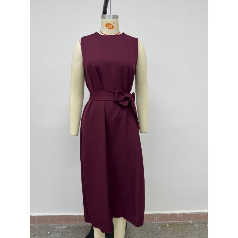 Summer Sleeveless Round Neck Fashionable Casual Long Dress