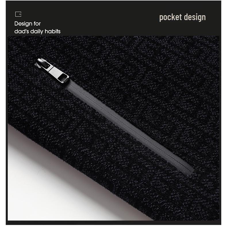 Men's Chenille Wool Jacket - Autumn/Winter, Plus Velvet, Thickened, Warm, for Middle-aged and Elderly