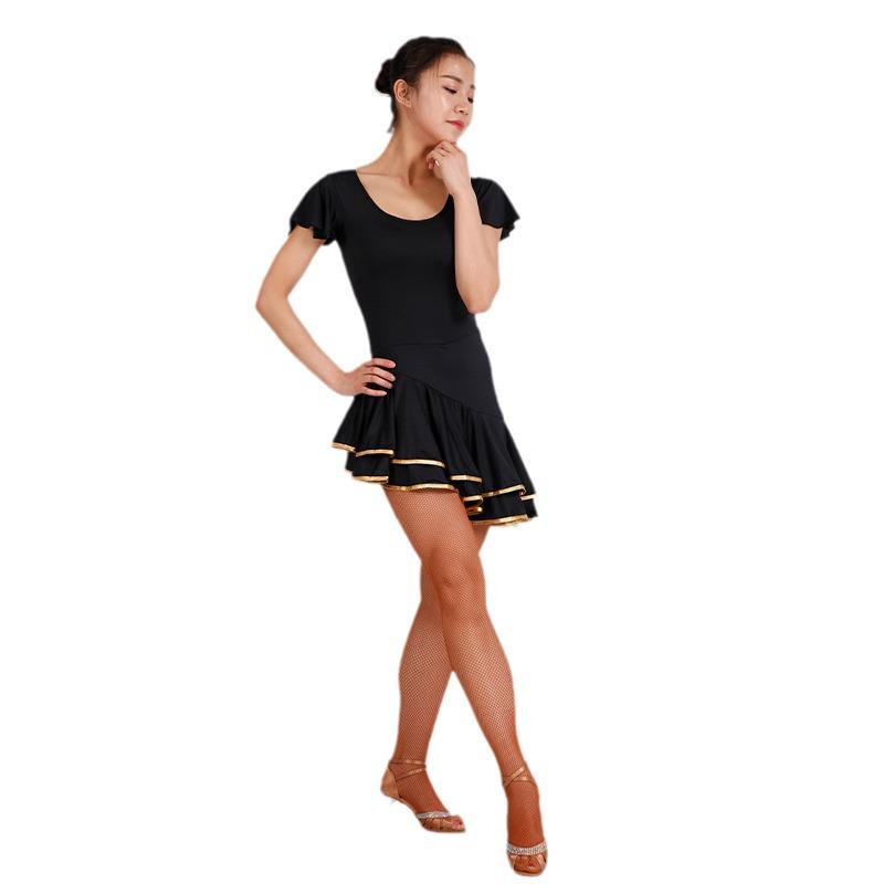 Women's Red Ballet Shoes and Milk Silk Leotard - Short Sleeve Latin Cha-Cha Dancewear