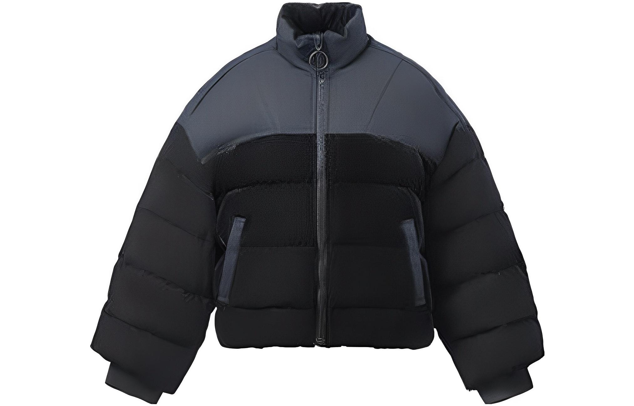 Li Ning Down Jackets Women s Black Stand Collar Moderate Puffer Jacket AYMR228-2 XXL