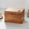 Square Wooden Organizer Box Natural Grain for Bedroom