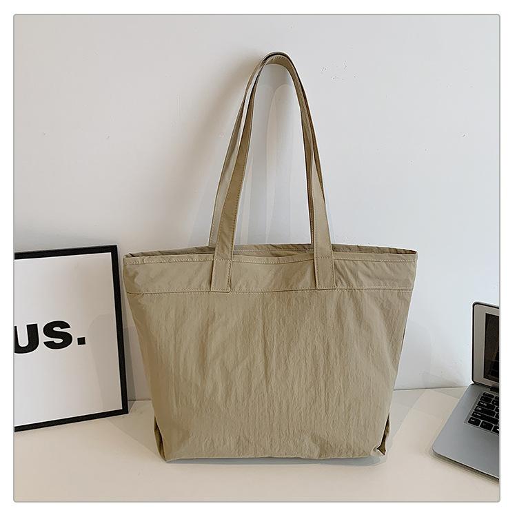 School bag large capacity fashion backpack simple solid color shoulder bag lightweight tote bag college student versatile class bag