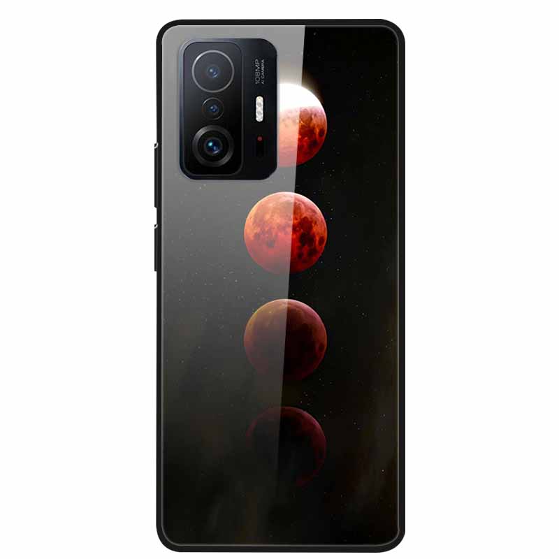 Case For Xiaomi 11T Pro Glass Hard Tempered Glass PC Phone Cover For Xiaomi Mi 11T 11 T Pro Shockproof Landscape Cute Capa Coque