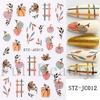 New nail art stickers ins autumn pumpkin retro plaid thorn lines thanksgiving adhesive nail stickers
