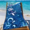 VTuber G-Gawr Gura Süßes Handtuch Sport Schnelltrocknend Reise Campingausrüstung Sandfest Weich Leicht Großes Strandtuch