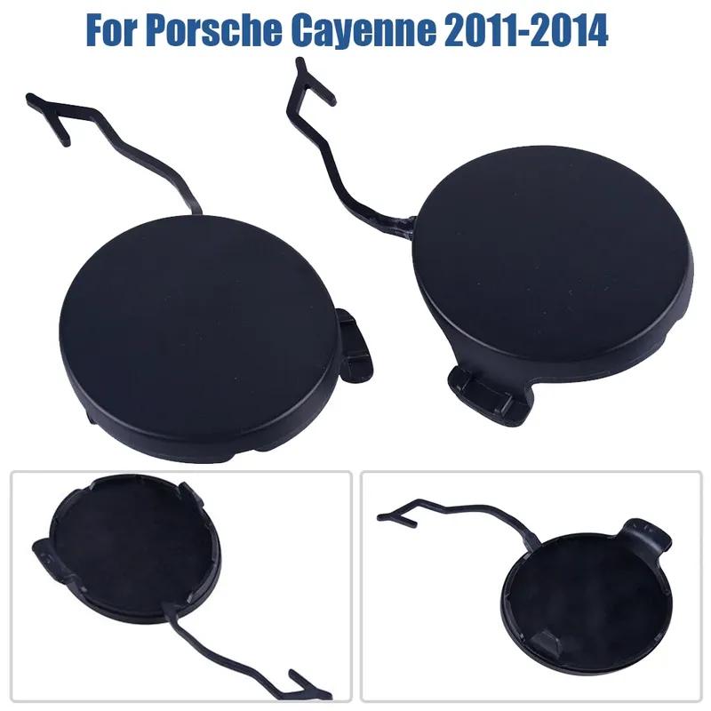 2pcs car Front Bumper Tow Hook Eye Cap Cover for Porsche for Cayenne 2011-2014 Black Left: 95850515500/ Right: 95850515600