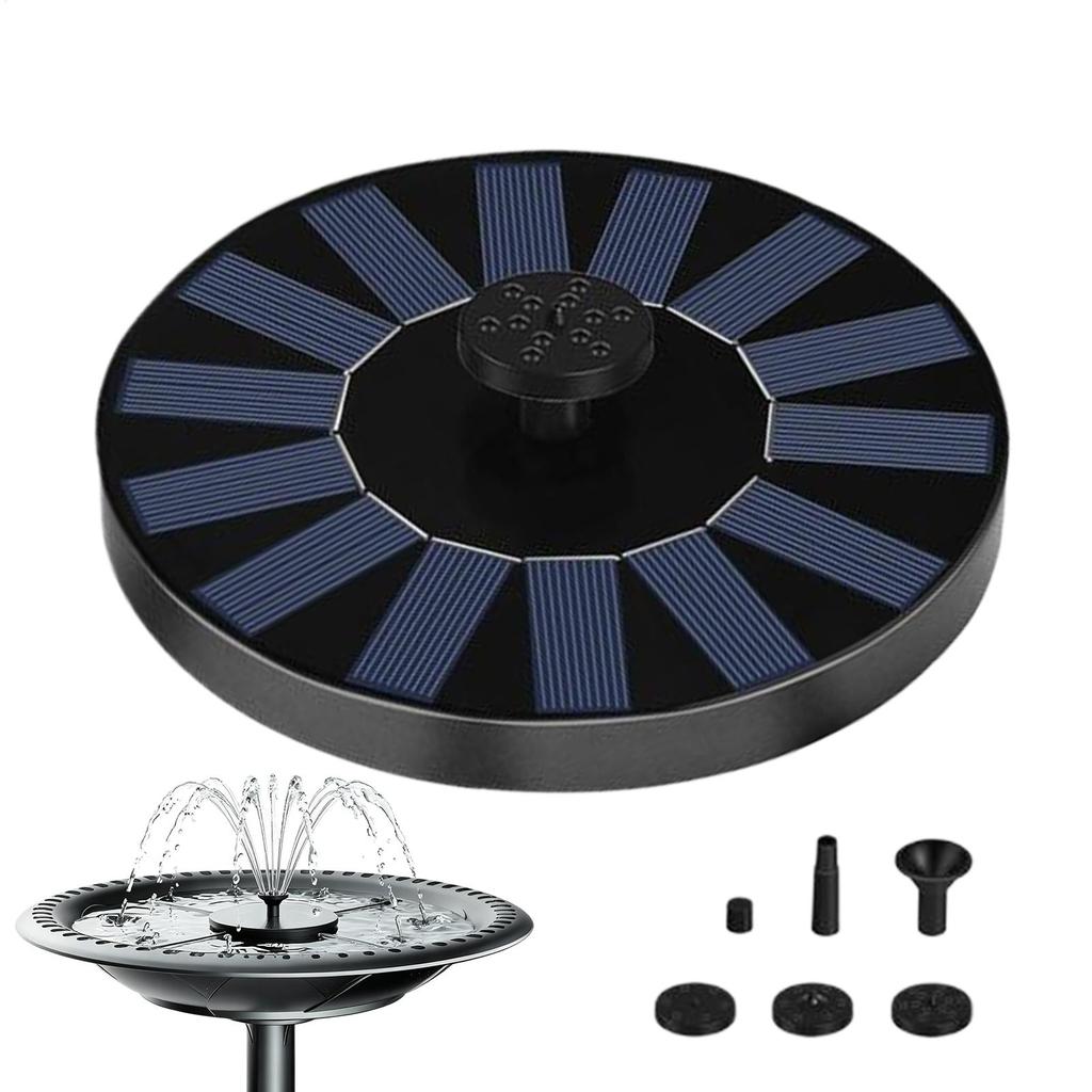 Garden Solar Fountain With Multiple Nozzles Solar-Powered Bird Bath Fountain Pump Stand-Alone Floating Solar Water Pump 13/16/18