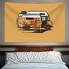1 Pc American Camping Car Print Tapestry Background Decoration  Dormitory Bedhead Sofa Background Cloth Wall Tapestry