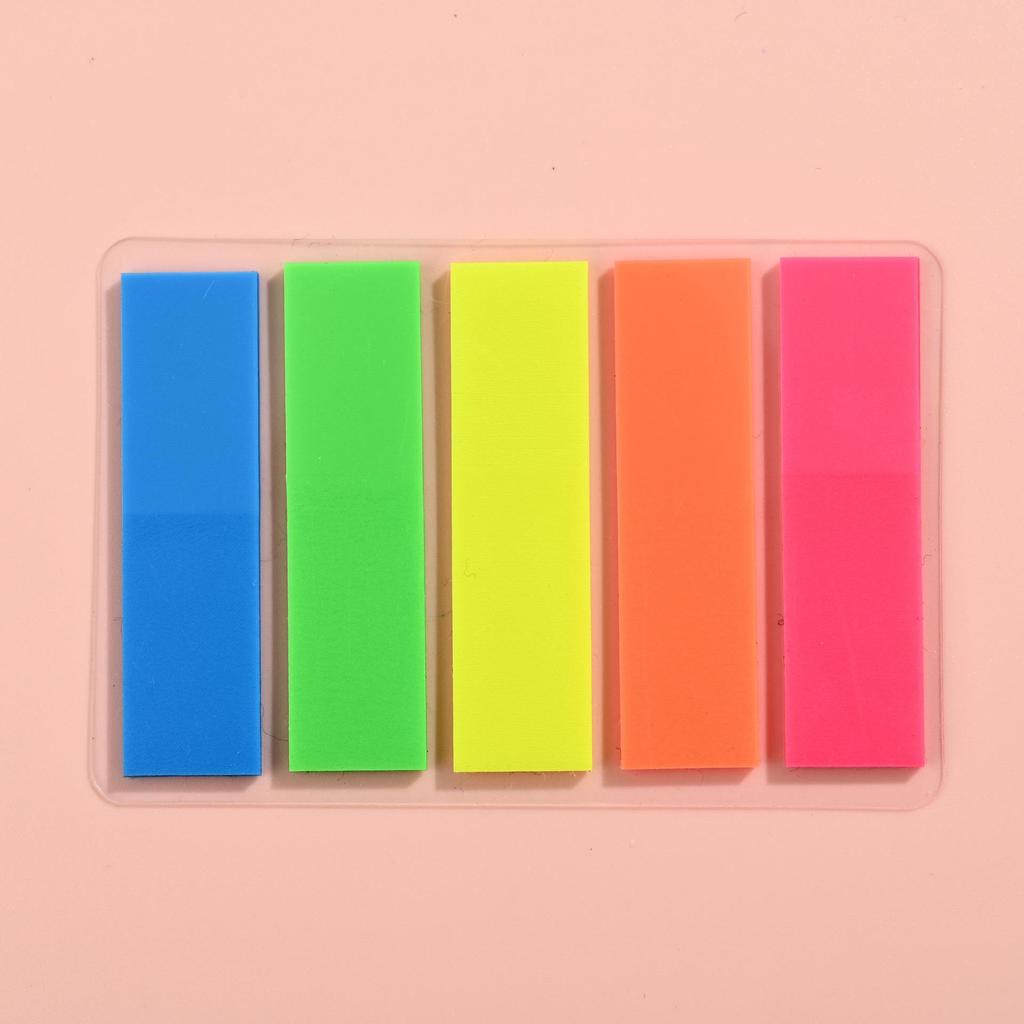 Transparent Fluorescent PET Index Tabs - Writable Student Memo Stickers