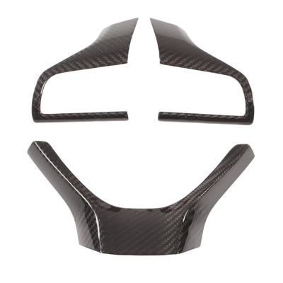 3pcs Dry Carbon Fiber Steering Wheel Panel Frame Trim Car Accessories Replacement for ES LX RX 2012‑2018