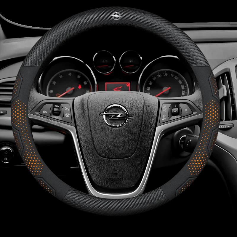 Car Steering Wheel Cover For Opel OPCline Astra Corsa Grandland Insignia Mokka Vectra GTC Tigra Vivaro Zafira Auto Accessories