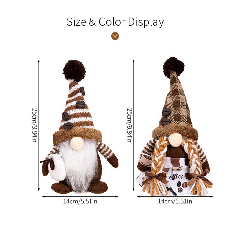 Coffee Gnome - Home Decor, Coffee Bar Accessories - Themed Gnomes Gifts For Women - Christmas Winter Spring