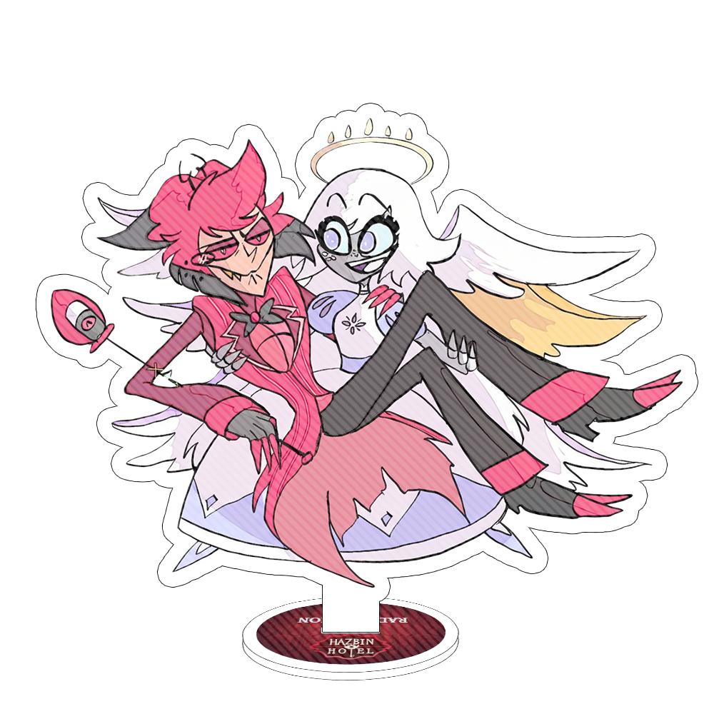 Anime Peripherals 15CM Acrylic Stand Velvet Alastor Vox Valentino Lucifer Adam The Exorcist Desktop Ornament Festival Gift