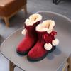 Winter Kinderstiefel für Mädchen Warme Flauschige Prinzessin Baumwollstiefel Mode Vielseitige Kinder Lässige High-Top Schneestiefel Süß Schick