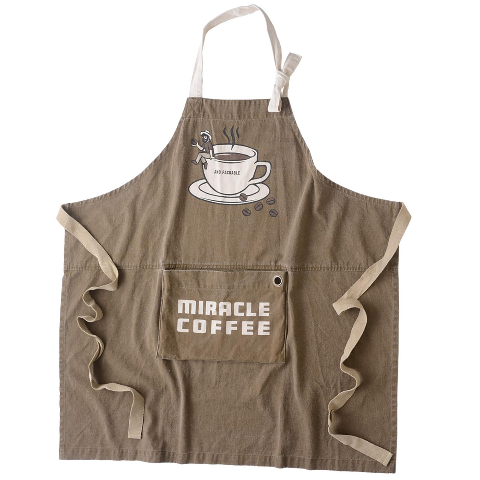 

Apron for Length 80 x Width 80 Coffee 75984 [And Packable] Women, Men, Unisex, Adult, cm, Ojisan, Brown,