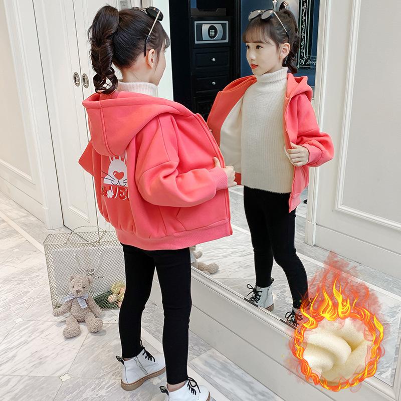 Autumn Winter Children Jacket Outerwear Fall Jacket Toddler Coat Elementary Girls Hooded Cardigan Top Coat for Girls