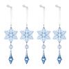4pcs Colorful Snowflake Icicle Pendants Xmas Tree Ice Hanging Ornament  Merry Christmas Decoration