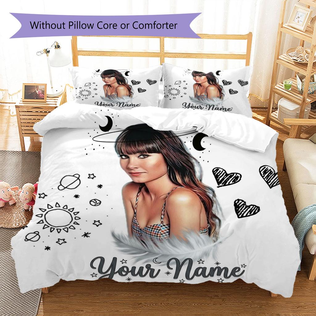 Aitana Custom Name Pattern Bedding,Quilt Set Quilt Cover Pillowcase Home Birthday Gift(1 * duvet cover + 2 * pillowcase, without core)