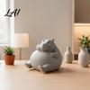 Small Gifts for Animal Lovers 3D Printed Chubby Hippo Figurine Lazy Hippopotamus Statue Cute Decorative Figures Desk Ornament Home Office