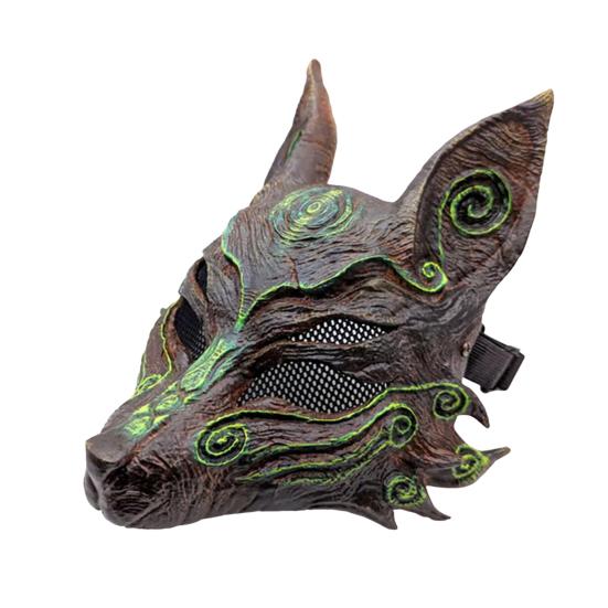 Fuchs Maske für Erwachsene Wolf Tier Halbgesichtsmaske Halloween