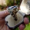 New Vintage Personality Classic Light Luxury Brown Zirconia Ring for Women Party Jewelry Accessories Anniversary Gift