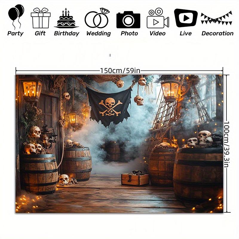 Pirate-themed Photography Background and Party Background Cloth, Perfect for Outdoor and Indoor Party Flags