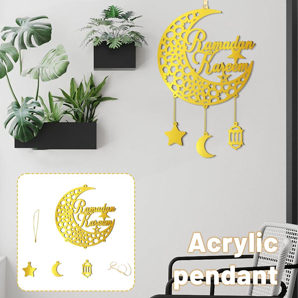 Wooden Moon Festival Hanging Door Plaque Sign Hollow Moon City Star Wooden Wall Home Decor Hanging Ornaments