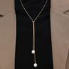 Minimalist Temperament Long Pull-out Adjustable Pearl Tassel Pendant Y-shaped Chain Necklace for Women Collar Chain Jewelry Gift