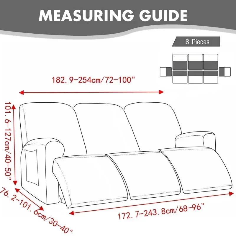 1/2/3 Seater Jacquard Recliner Sofa Cover for Living Room Stretch Single Couch Slipcovers All-inclusive Armchair Slipcovers Home