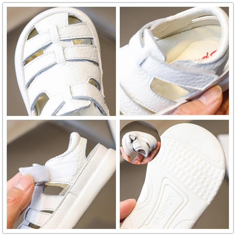 Baby Jungen Mädchen Sandalen aus echtem Leder Sommer Kinderschuhe Weiche Sohle Rutschfest Kleinkind Kleinkind Schuhe Strandsandalen für Kinder