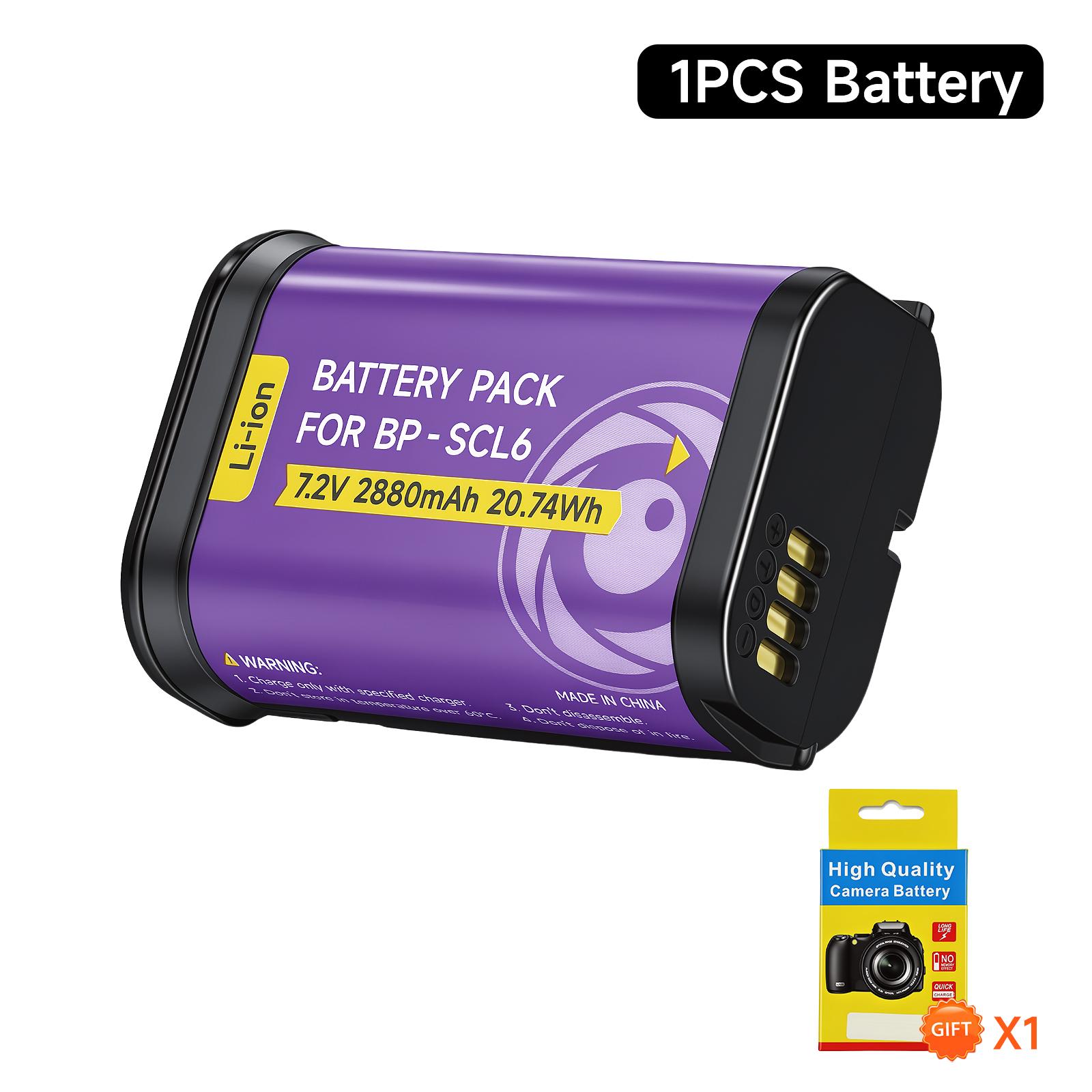 2880mAh BP-SCL6 Battery For Leica Q2 SL2 SL2-S Q3 SL3 SL3-S Camera BPSCL6 Battery And LED Dual Slot Charger 1battery
