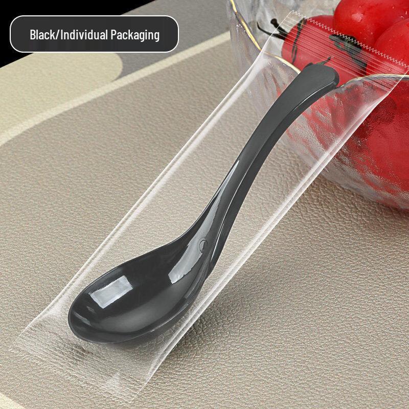 ZISIZ Thickened Disposable Plastic Spoons